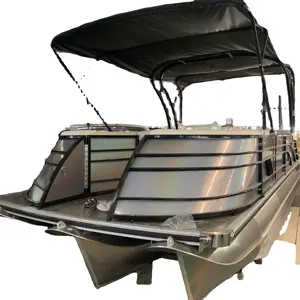 يخت رياضي جديد 27 قدمًا Tritoon مناسب للأسرة بهيكل للتنزه قارب جرافة للاستراليا للبيع
