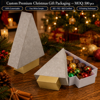 Boîte d'emballage rigide en carton pour bonbons, boîte d'emballage pour chocolats de fête, boîte cadeau de Noël en forme d'arbre en papier pailleté personnalisé