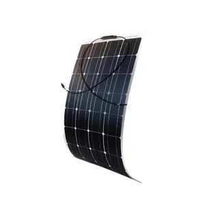 גמיש פנל סולארי סיליקון monocrystalline 50w פוטו כוח דור פנל סיטונאי גג פנל סולארי 12v טעינה בואה