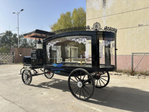 Charrette funéraire noire personnalisée, électrique ou tirée par des chevaux, transport spécial, carrosse funéraire, voiture funéraire, cercueil, voiture funéraire - Product Image 4