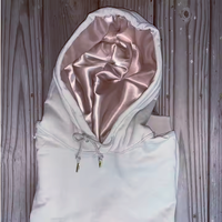 Fabricant de sweat-shirt de luxe en molleton 100% coton Personnalisation surdimensionné Satin doublé soie survêtement à capuche avec motif 3D