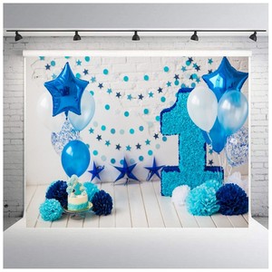 Toile de fond d'anniversaire de dessin animé bon marché et peu coûteuse pour les décorations de fête d'anniversaire des enfants de 1, 2 et 3 ans, décoration de bannière pour baby shower. - Product Image 5