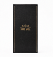 Boîte cadeau de luxe noire pour vin avec logo doré, emballage rigide haut de gamme pour bouteilles simples et doubles