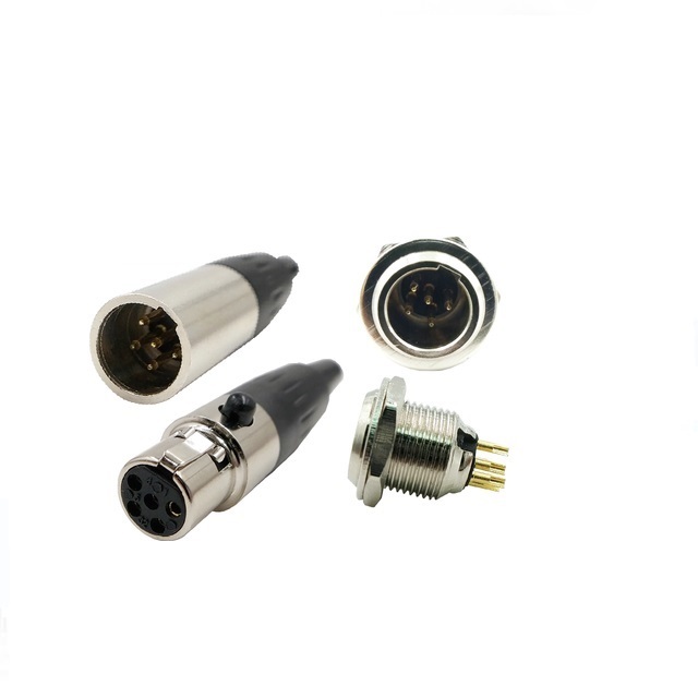 5pin 4pin 1 Chassis Waterproof 90 Degree Mini 3-pin 3pin 5 4 3 Pin 3P 5pin Male Female Cannon Plug Xlr Connector