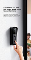 Système d'interphone sans fil avec écran 4,3 pouces, sonnette vidéo IP65 étanche, caméra 2K, détection de mouvement, vision nocturne infrarouge, batterie 1000 mAh