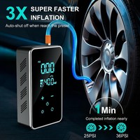 Automatic Wireless Tire Inflator Pump Cordless ABS Electric Air Pump 150psi Power Rechargeable Box Packed