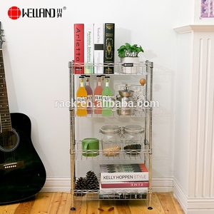 NSF Metal Kitchen Storage Organizer Rack 4 Tiers Freestanding Chrome Steel Wire Mesh <strong>Basket</strong> <strong>Shelf</strong> <strong>for</strong> Household - Product Image 6