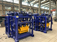 Nouveau 4-40 Machine de fabrication de blocs de ciment hydraulique diesel Machine de production de briques en béton Interlock PLC Engine Sand Fly Ash Long