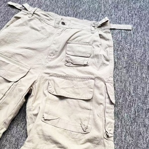 Pantalon cargo sur mesure du fabricant, poids lourd, 100% coton, coupe ample, jambes larges, short à fermeture éclair amovible, pantalon cargo à 6 poches - Product Image 3