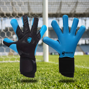 Gants de gardien de but de qualité supérieure, paume avant en latex allemand de 4 mm, dos en silicone injecté, coupe Meduis, enveloppe pour les doigts et le pouce - Product Image 2