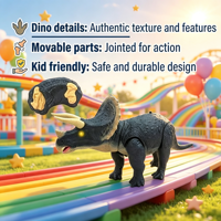 Fabrika Özel Üretimli RC Hayvanlar Yürüyen Dino Oyuncak Uzaktan Kumandalı Triceratops Dinozor Robotu Parlayan Gözler ve Hoparlörlü