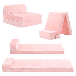 Children's Foldable Mattress <b>Pink</b> Soft Cushion Bed For Kids Sleeping Playroom Use - Product Image 5