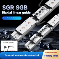 Rail de guidage linéaire à double axe SGR35, curseur linéaire SGB35 avec poignée de verrouillage, roulement haute vitesse haute précision pour équipement d'automatisation CNC