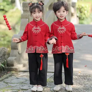 फैशन चीनी पारंपरिक पोशाक के बच्चों के लिए लड़कों और लड़कियों के लिए नए साल के हाफू बिक्री पर सेट
