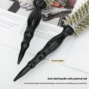 Loto legno rullo pettine di cinghiale stile cilindrico pettine coda a punta tubo di alluminio per il salone - Product Image 4