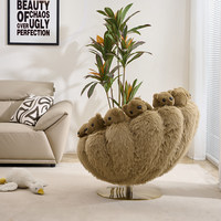 Fauteuil design moderne pour salon, style artistique créatif, en forme de poupée alien ou d'animal, en peluche polaire éponge, pour appartement