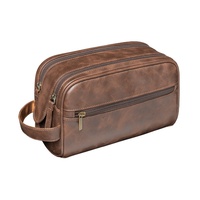 Trousse de toilette portable en PU imperméable de style européen pour homme, idéale pour les voyages d'affaires transfrontaliers et les activités de plein air