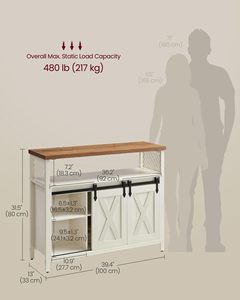 Buffet personnalisé SENYU avec rangements et étagères - Product Image 3