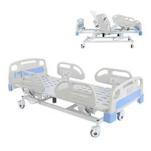 เตียงในโรงพยาบาลแบบแมนนวลปรับได้อุปกรณ์ดูแลทางการแพทย์3ฟังก์ชันเฟอร์นิเจอร์ทางการแพทย์