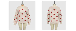 Wholesale <strong>Valentine</strong> Day Love Heart Fancy Pullover Women's Graphic Knit Sweater Loose Sweater <strong>Jumper</strong> for Ladies - Product Image 5