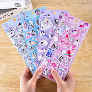 Pegatinas hinchadas personalizadas 3D pegatina sello pingüino dibujos animados animales lindos pegatinas <span class=keywords><strong>Kawaii</strong></span> para niños regalos promocionales baratos - Product Image 6