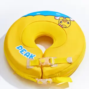 Yeni stil özelleştirmek olmayan şişme bebek boyun şamandıra yüzme simidi OEM ODM bebek Spa flatör Floatie