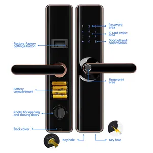 होटल टीटीलॉक के लिए लकड़ी के दरवाजे के लिए बिना चाबी वाले सिलेंडर के साथ YAGU स्मार्ट ऑफिस सुरक्षित आरएफआईडी कुंजी कार्ड लॉक डिजिटल डोर लॉक
