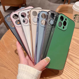 Luxury AG Glass Phone Case para iPhone 15 Pro Max Nuevo lanzamiento con protección de lente de cristal y borde galvanizado - Product Image 1