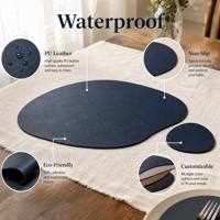 Sets de table ovales en similicuir PU imperméables et antidérapants multicolores, écologiques et personnalisables pour la salle à manger