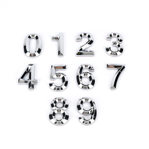 Bán Buôn Tùy Chỉnh 3D Tự Dính Xe Chrome Chữ Số Biểu Tượng Phù Hiệu Bạc Đen ABS Nhựa Chrome Chữ Cho Xe - Product Image 1
