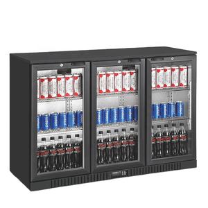 Mini <span class=keywords><strong>refrigerador</strong></span> de encimera de 3 puertas con puerta de vidrio transparente para bebidas y cerveza, congelador, refrigeración, tipo de clima - Product Image 1