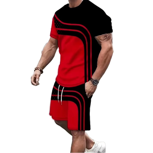 Custom Logo Men's Solid Woven Elastic Waist Two-Piece Shorts <b>Tracksuit</b> Summer Sportswear - Product Image 1