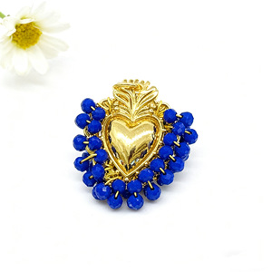 Ciondolo a Cuore Dorato Intrecciato con Perline di Miglio, Gioielli per Bracciali e Collane, Accessori Fai-da-<span class=keywords><strong>Te</strong></span>, Regalo di San Valentino - Product Image 6
