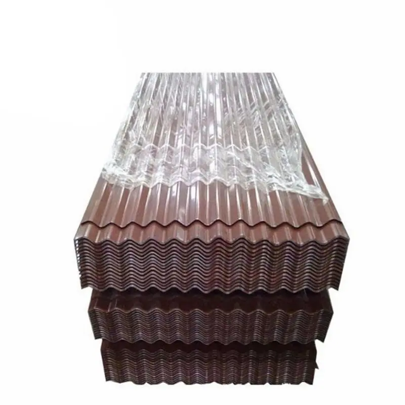 0,5mm 0,8mm 10mm de espesor PPGI Casa prefabricada RAL Color recubierto de zinc galvanizado láminas de acero corrugado teja