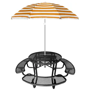 取り外し可能な傘のキャンプテーブルとベンチチェアセットを備えたポータブル屋外ガーデンビーチ家具ピクニックテーブル