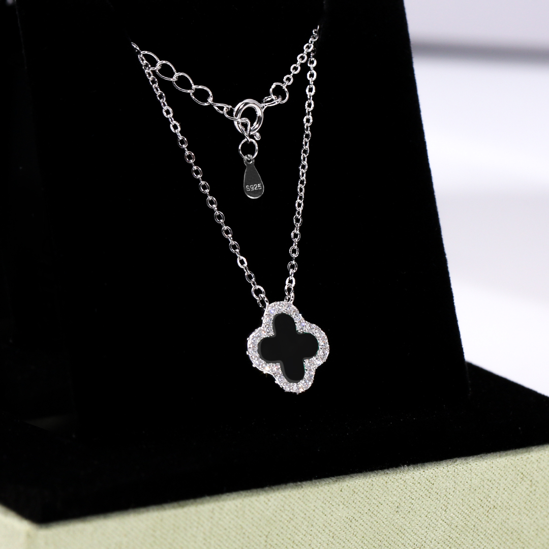 Necklace-Silver-Black