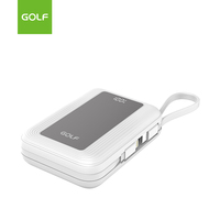 Paquete de energía portátil personalizado Cargador móvil de litio al por mayor LCD Carga rápida PD 20W Banco de energía Delgado 20000mAh con cable