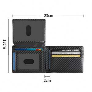 Luxury Men <b>RFID</b> Blocking Credit Cards Holder Minimalist Ultra-thin <b>Wallet</b> with ID Window - Product Image 2