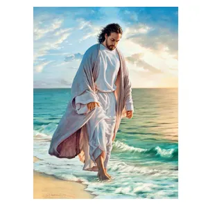 Diamond Painting Kits For Adults Jesus On The Beach Picture 5d Diy Full Drill Round Ab Drill Arts Craft Canvas Wall Decor Gift