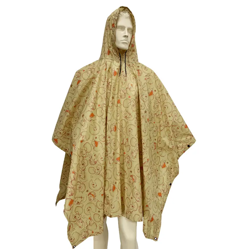 Große Anzahl und günstiger Regenmantel Poncho für Herren Polyester Regenmantel für Erwachsene