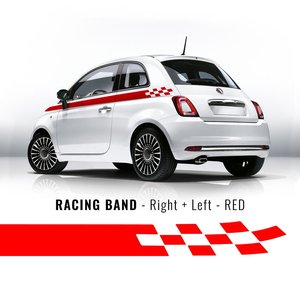 รูปลอกลายด้านข้างลายตารางหมากรุก500 Fiat สีแดงสุดหรูสำหรับปกป้องตัวรถรับประกัน1ปี - Product Image 1
