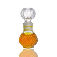 Bouteille d'alcool en verre recyclable Mini petite carafe vide de 50ml avec bouchon Tequila Whisky Liqueur Vin Bouteille en verre