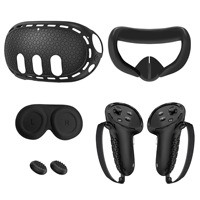 Housse de protection en silicone pour console Meta Quest 3 VR Accessoires 5 en 1 Headset Head Face Cover