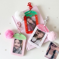 Mini porte-carte d'identité, porte-photo personnalisé en acrylique, étui porte-clés, design KPOP, dessin animé mignon, porte-carte photo en acrylique imprimé UV