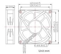 12032 12CM 12V 24V 48V DC Axiallüfter 120x120x32mm Bürstenloser Motorlüfter für Computer-Kühlsysteme und Server-Gehäuse