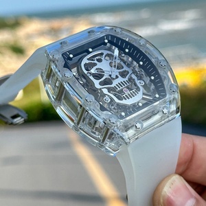 Luxury Crystal Case <b>Skeleton</b> Movement Sporty Casual Business Ready Water Resistant Men's <b>Automatic</b> Mechanical <b>Watch</b> - Product Image 3