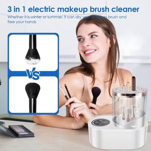 Nouveautés en gros : Nettoyeur et sécheur automatique de pinceaux de maquillage 2-en-1 en silicone, séchage rapide avec nettoyage en profondeur - Product Image 4