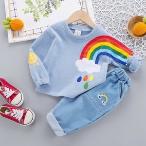 ชุดสูทเด็กผู้ชายแขนยาวสีรุ้งสไตล์ทางการแบบใหม่ประจำฤดูใบไม้ร่วงปี 2022 ผ้าวอร์สเตดสุดหล่อ - Product Image 2