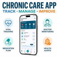 Développement d'applications personnalisées de gestion des maladies chroniques pour iOS et Android avec suivi des paramètres vitaux et plan de médication LionCreate