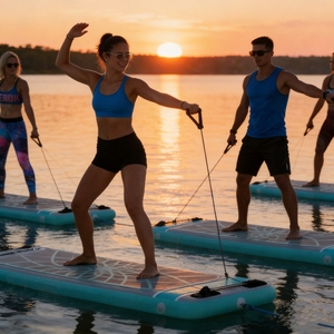 Tabla de Fitness Acuática Inflable Personalizada, Duradera, Plegable, Colchoneta Flotante para <span class=keywords><strong>Yoga</strong></span>, Bolsa de Transporte, Impermeable, Antideslizante, para <span class=keywords><strong>Yoga</strong></span>, Pilates y Retiros - Product Image 5